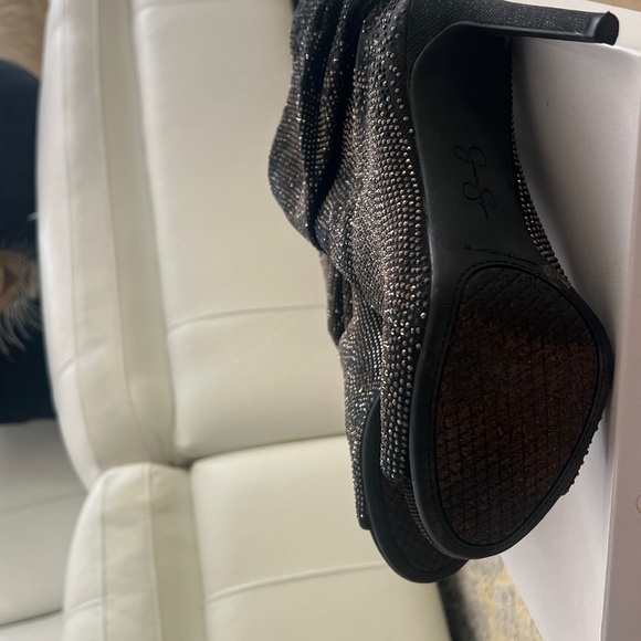 Jessica Simpson Black and Silver Ankle Booties - Picture 4 of 6